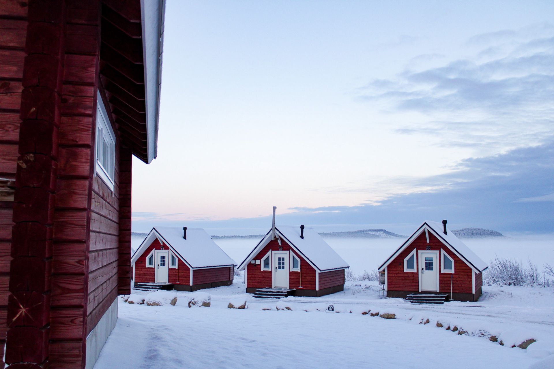 Holiday Village in Inari Lapland Finland winter, pic by Miika Leivo