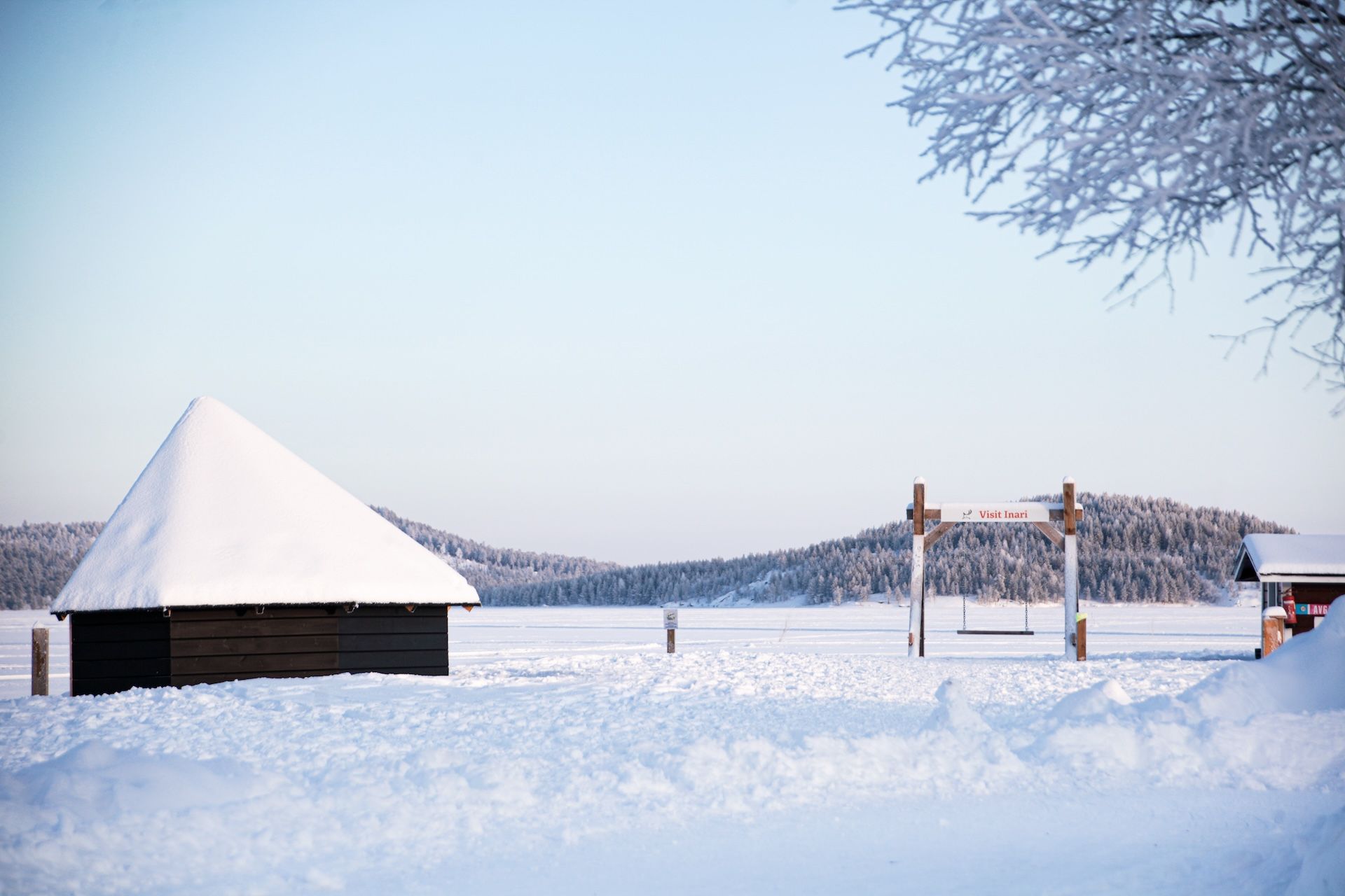 Inari Swing in snowy landscape in Inari, Lapland Finland. Pic by Miika Leivo.