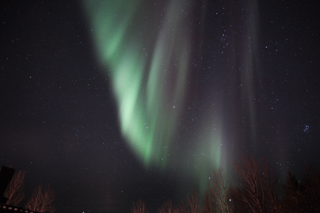 Green Northern Lights in Inari Lapland Finland, pic by Miika Leivo